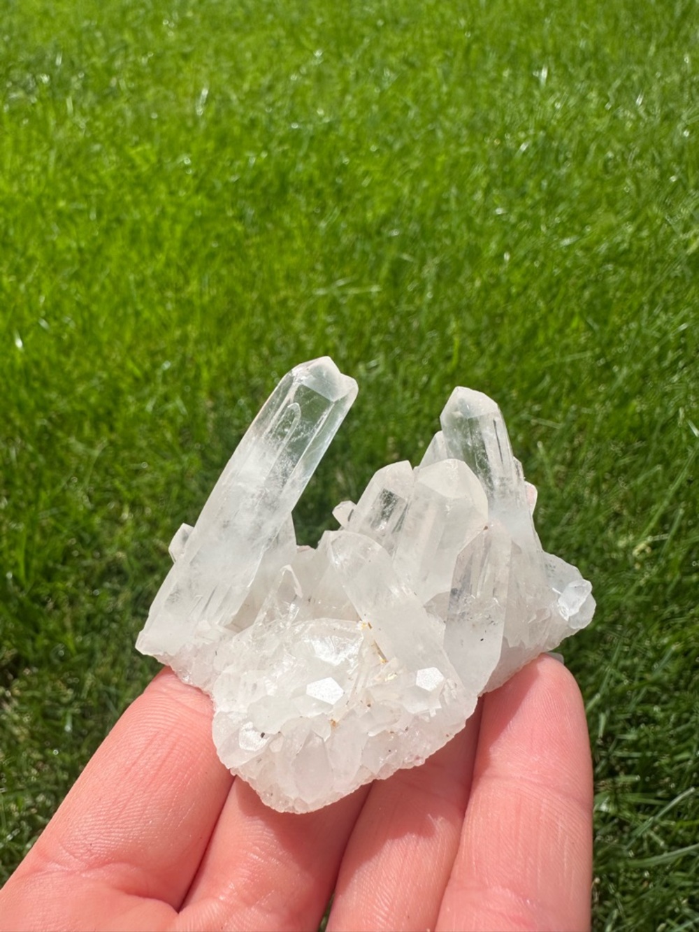 Clear Quartz Crystal Cluster - Transparent White